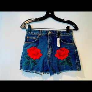 Topshop Moto Mom Rose Denim Shorts
